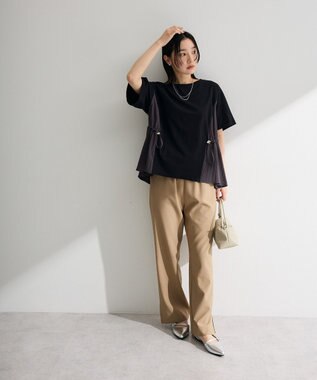 Green Parks 異素材ドッキングプルオーバー Black