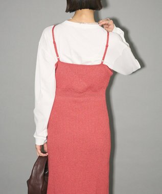 Green Parks レース編み風ビスチェキャミワンピース Red