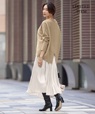 ICB L 【WEB限定】ファインメリノバルキー プルオーバー ベージュ系