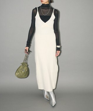 Green Parks レース編み風ビスチェキャミワンピース Off White