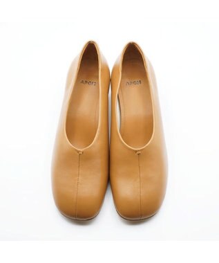 APOM オブリークトゥローヒールパンプス40 キャメル