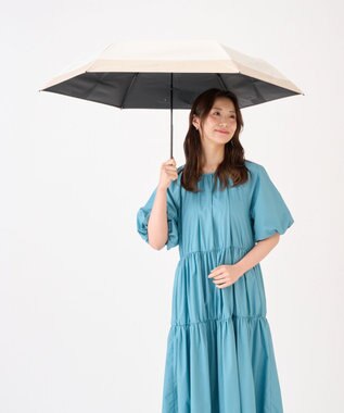 MOONBAT 【遮光100％/３秒で折りたためる日傘】晴雨兼用 折りたたみ傘 ウラワザ バイカラー ベージュ