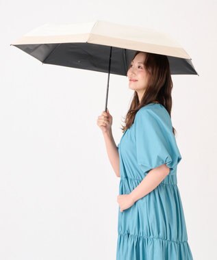 MOONBAT 【遮光100％/３秒で折りたためる日傘】晴雨兼用 折りたたみ傘 ウラワザ バイカラー ベージュ