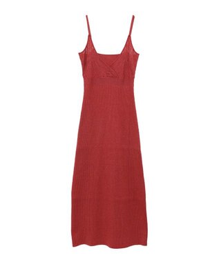 Green Parks レース編み風ビスチェキャミワンピース Red