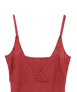 Green Parks レース編み風ビスチェキャミワンピース Red