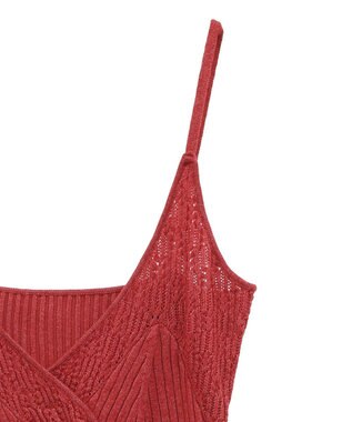 Green Parks レース編み風ビスチェキャミワンピース Red