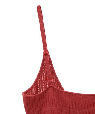 Green Parks レース編み風ビスチェキャミワンピース Red