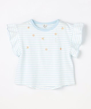 組曲 KIDS 【110-140㎝】 フルーティーボーダーTシャツ サックスブルー
