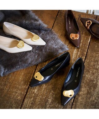 MODE ET JACOMO <MODE ET JACOMO>メタルフラットパンプス ブラック