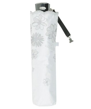 MOONBAT 【一級遮光/晴雨兼用日傘】ランバン オン ブルー (LANVIN en Blue)  折りたたみ日傘 フラワーグリッター オフホワイト