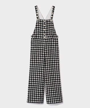 GRACE CONTINENTAL チェックツイードサロペット ブラック