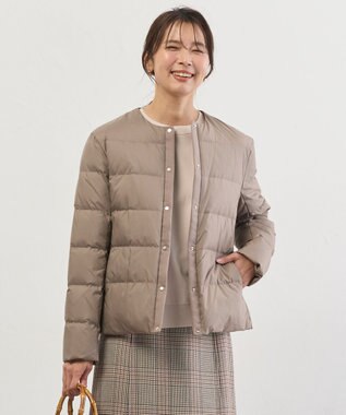 J.PRESS LADIES L 【洗える】ライトダウン ノーカラー ジャケット