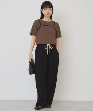 AMERICAN HOLIC 【2点セット】配色キャミ＋Tシャツ Brown