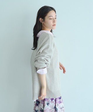 YECCA VECCA 2wayヘンリーネックルーズニット Beige