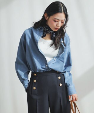 23区 コットンリブ タンクトップ ホワイト系