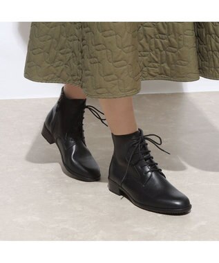 ing <ing>【WEB限定】【サスティナブルシリーズ】レースアップショートブーツ ブラック