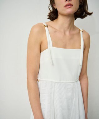 GRACE CONTINENTAL メッシュコンビキャミワンピース ホワイト