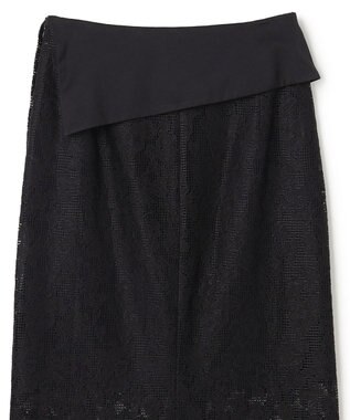 BEIGE， FLUORITE / 異素材コンビ レーススカート Black