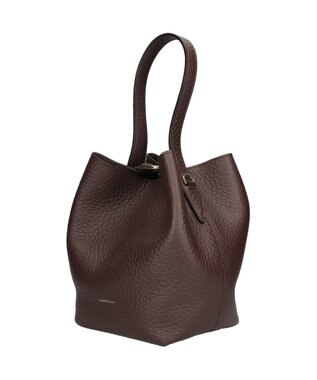 INTER-CHAUSSURES 【LORISTELLA】シュリンクレザーバケットバッグ ダークブラウン