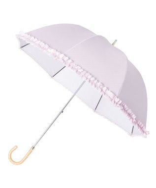MOONBAT 【ランバン オン ブルー（LANVIN en Bleu）】晴雨兼用日傘 　長傘　ドビーフリル ライトパープル