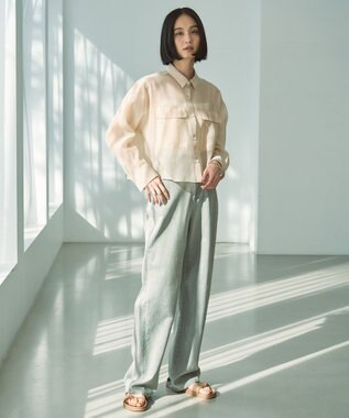 UNFILO シアークロップドシャツ ライトイエロー