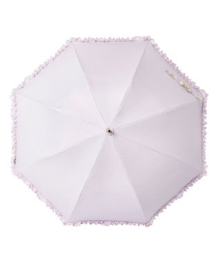MOONBAT 【ランバン オン ブルー（LANVIN en Bleu）】晴雨兼用日傘 　長傘　ドビーフリル ライトパープル