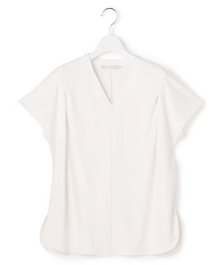 ICB L スパンプラチナム Vネックカットソー オフホワイト