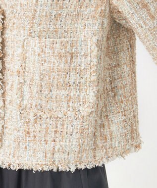 23区 【GOLD LABEL】スパングルMIXツイード ショートジャケット ベージュ