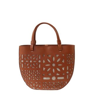 genten セイル カットワーク 手提げバッグ チャ