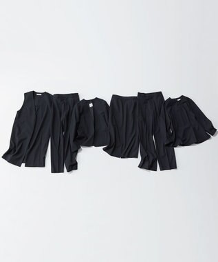 ANY L 【洗濯機可/ストレッチ/ウエストゴム/セットアップ可】イージーケアテーパードパンツ ネイビー