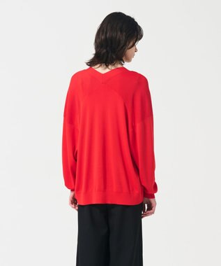 GRACE CONTINENTAL ルーズVネックニットカーディガン レッド