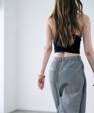 uncrave ギンガムチェック ワイドパンツ ブラック×ホワイト