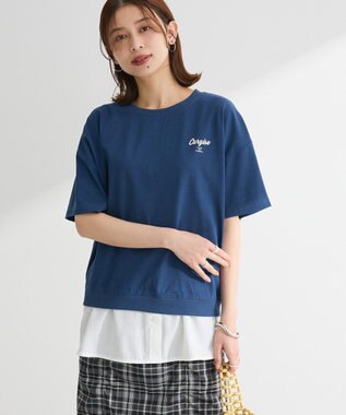 Green Parks さがら刺繍Ｔシャツ Navy