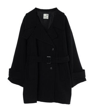 earth music&ecology ２ｗａｙカラーミドル丈コート Black