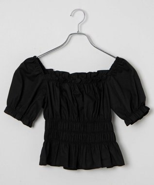 WEGO オフショルシャーリングブラウス ブラック