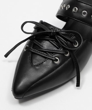 WEGO レースアップポインテッドシューズ ブラック