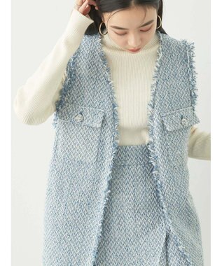 earth music&ecology ツイードジレ Blue