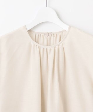 自由区 L 【洗える】シアーエンブロイダリープルオーバー ブラウス ベージュ