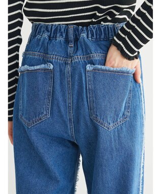 Green Parks ・Ｄｏｕｂｌｅ　Ｆｌａｇｓフリンジラインストレートデニム Indigo