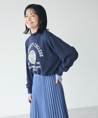 CRAFT STANDARD BOUTIQUE カレッジプリントショートプルオーバー Navy