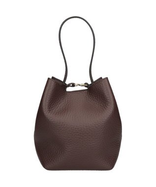 INTER-CHAUSSURES 【LORISTELLA】シュリンクレザーバケットバッグ ダークブラウン