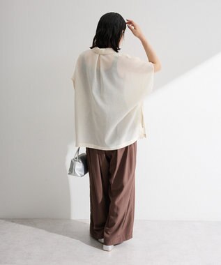 Green Parks メッシュポンチョジャケット Ecru