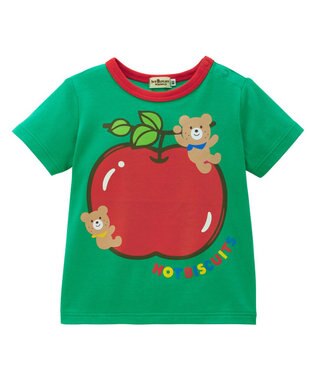 MIKI HOUSE HOT BISCUITS 【80-120cm】 フルーツモチーフ 半袖Tシャツ グリーン