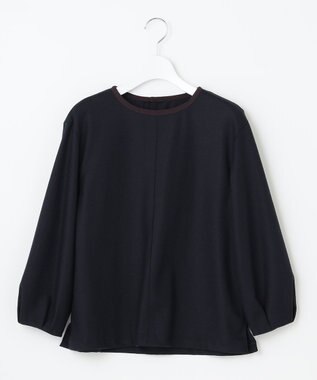 J.PRESS LADIES L 【イージーケア】ウールスムースジャージー カットソー ネイビー系