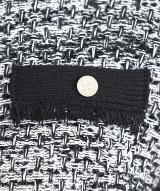 Tiaclasse 【洗える】ツイードニットカーディガン グレー