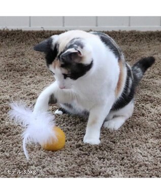 PET PARADISE ペットパラダイス 猫 羊毛ボール 羽付き 【単品】 マスタード