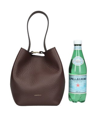 INTER-CHAUSSURES 【LORISTELLA】シュリンクレザーバケットバッグ ダークブラウン