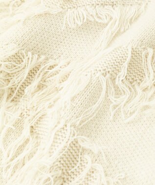 YECCA VECCA スター柄フリンジルーズニット Ivory
