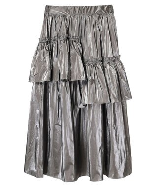 Green Parks ・ＥＬＥＮＣＡＲＥ　ＤＵＥ　メタリックティアードスカート Silver