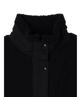 Green Parks ボアミドル丈ベスト Black